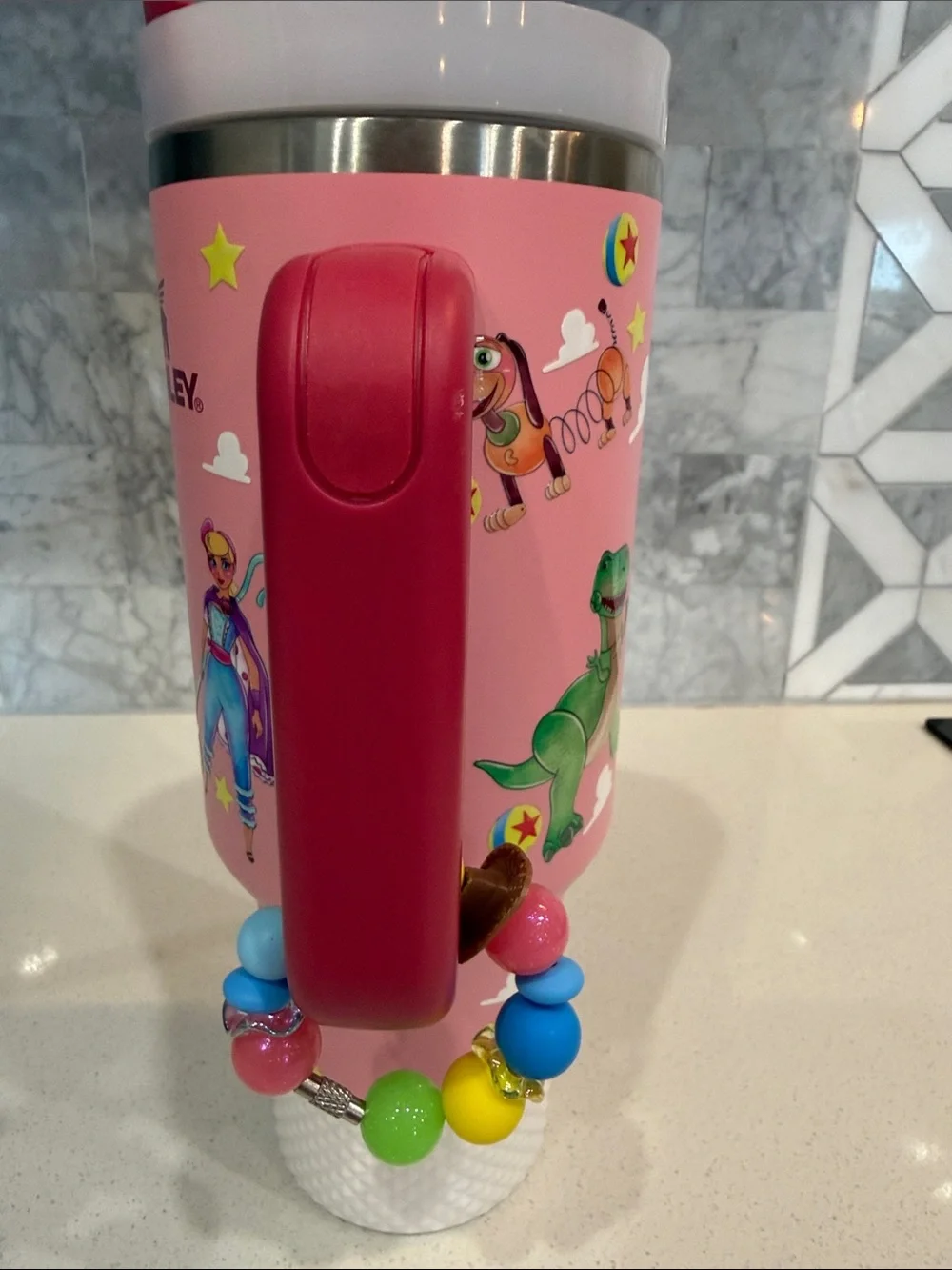 Stanley Pink Travel Tumbler Toy Story Decorative Top, Charm 40 oz